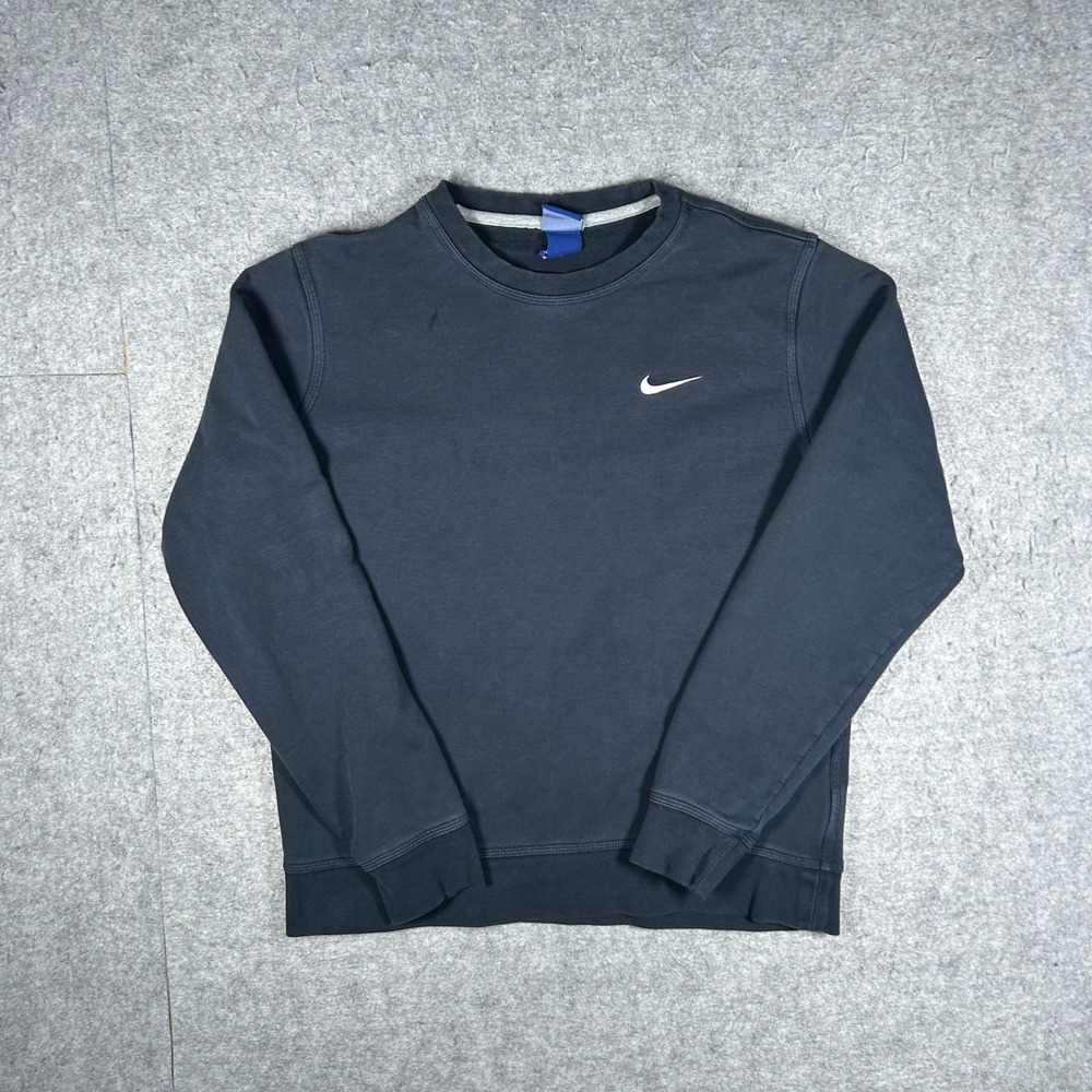 Nike sweatshirt Mens Large Navy Blue AA3177-475 Swoosh Crewneck Pullover Sport